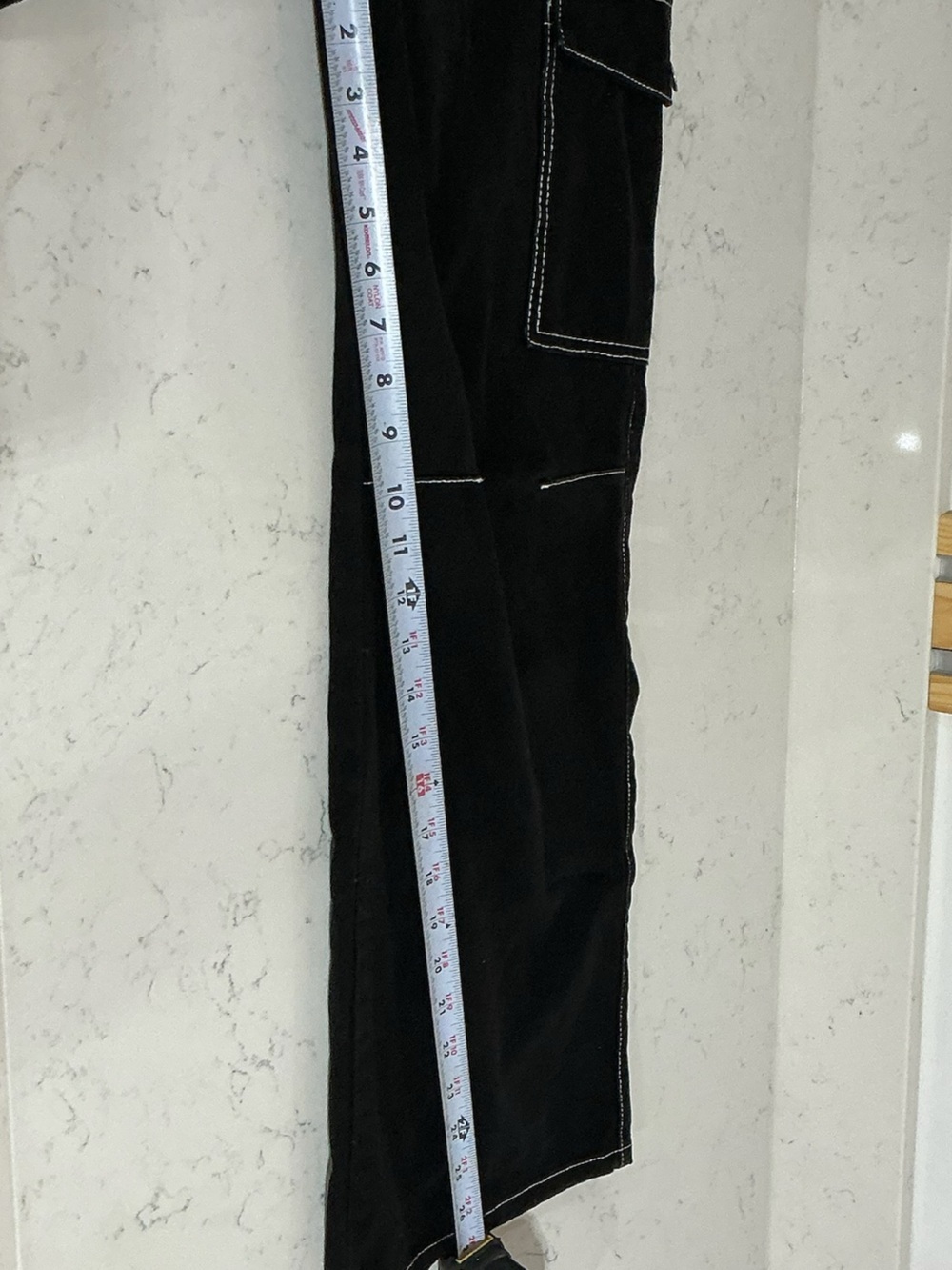 Forever 21 Black Cargo Pants with White Contrast Stitching - Picture 5 of 5